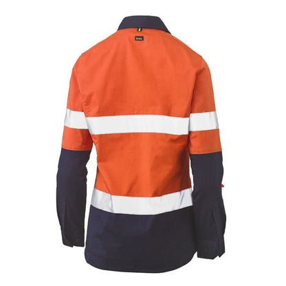 Bisley BLC6064T Womens Taped HiVis Stretch V-Neck Shirt