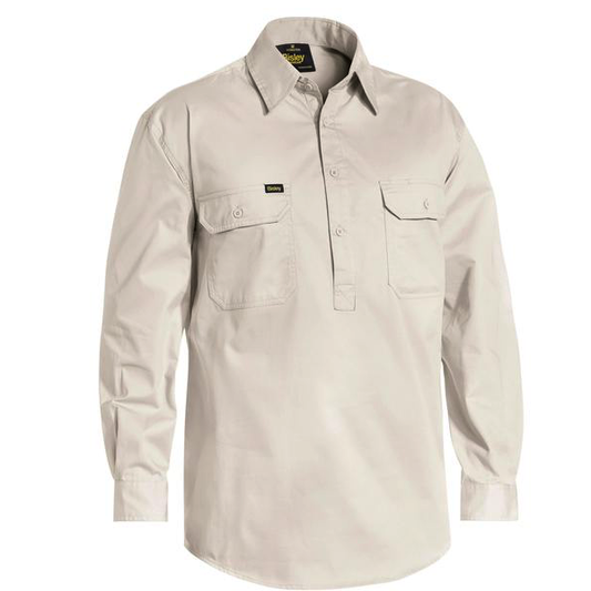Bisley BSC6820 Closed Front Lightweight Drill Long Sleeve Shirt