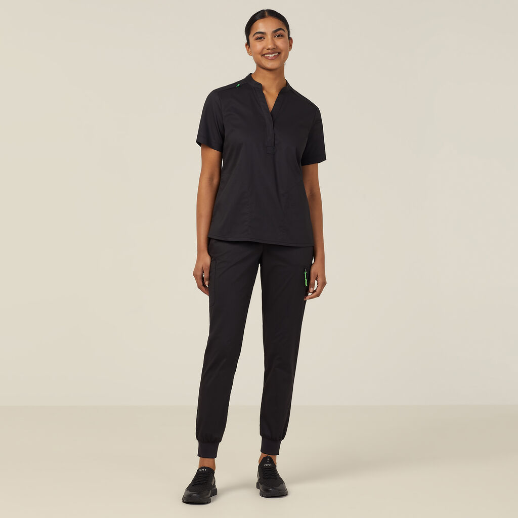 NNT CAT3W6 Next-Gen Antibacterial Active Westerman Jogger Scrub Pants - Black - Alternative Front View
