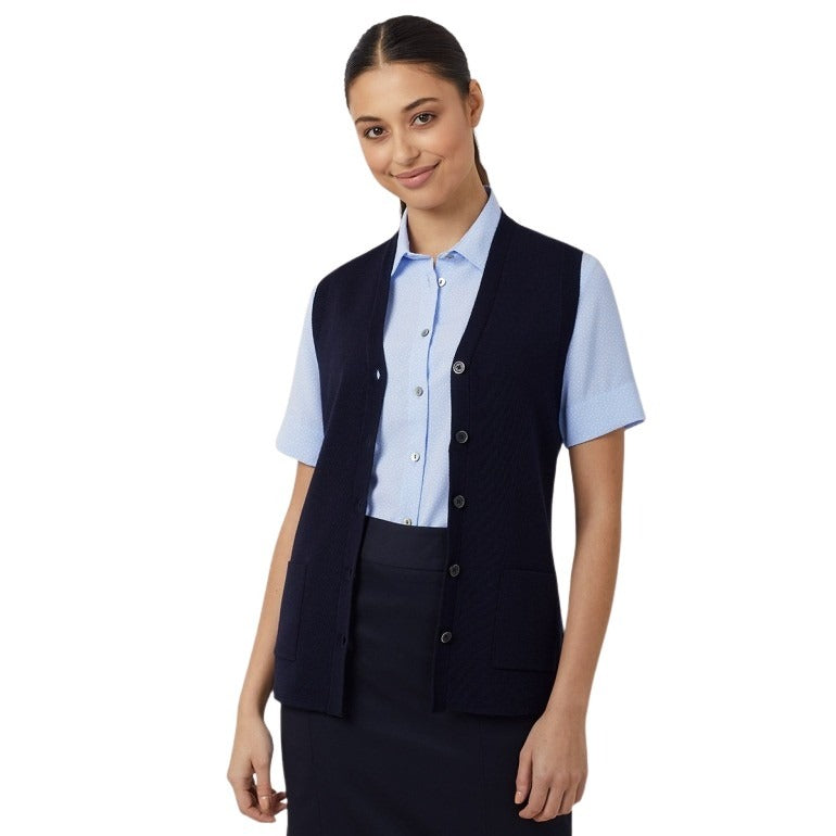NNT CAT51D V-Neck Vest Dark - Navy - Front View