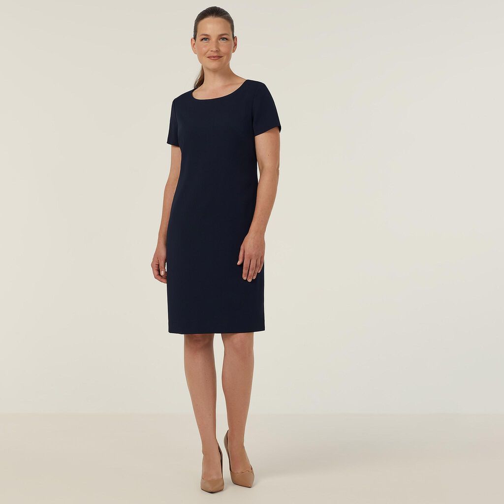 NNT CAT62U Short Sleeve Dress - Navy - Front View