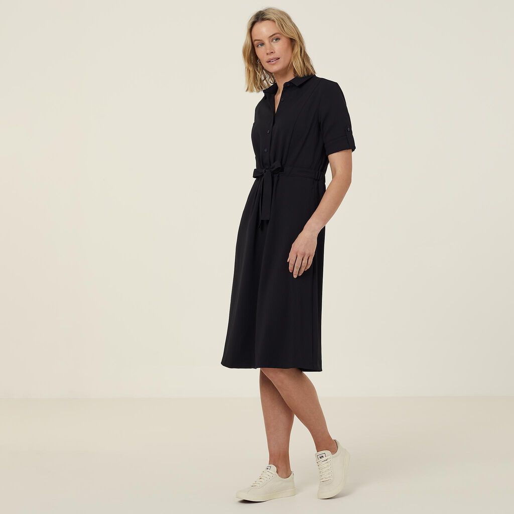 NNT CAT67Y Shirt Dress in colour Black with white shoes