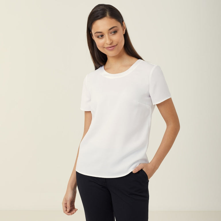 NNT CATU2N Satin Back Crepe S/S Top