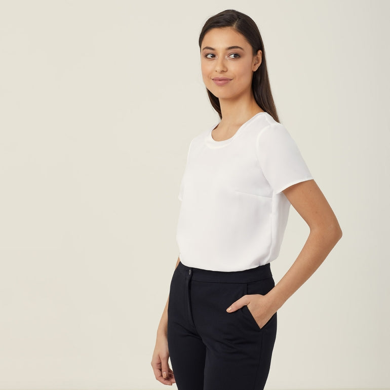 NNT CATU2N Satin Back Crepe S/S Top