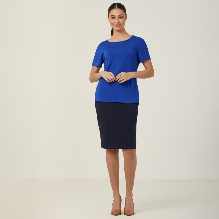 NNT CATUHN Matt Jersey Boat Neck Short Sleeve Top