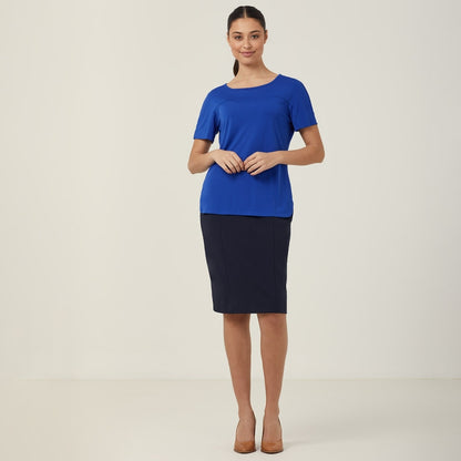 NNT CATUHN Matt Jersey Boat Neck Short Sleeve Top