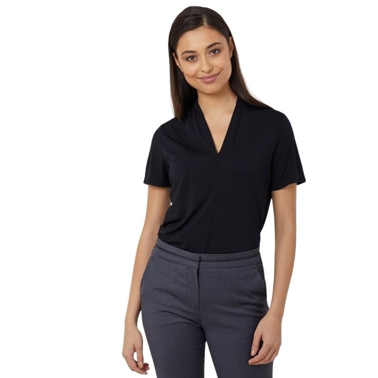 NNT CATUHP Matt Jersey V Neck Short Sleeve Top