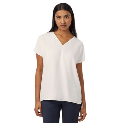 NNT CATUPU French Georgette Short Sleeve V-Neck Top