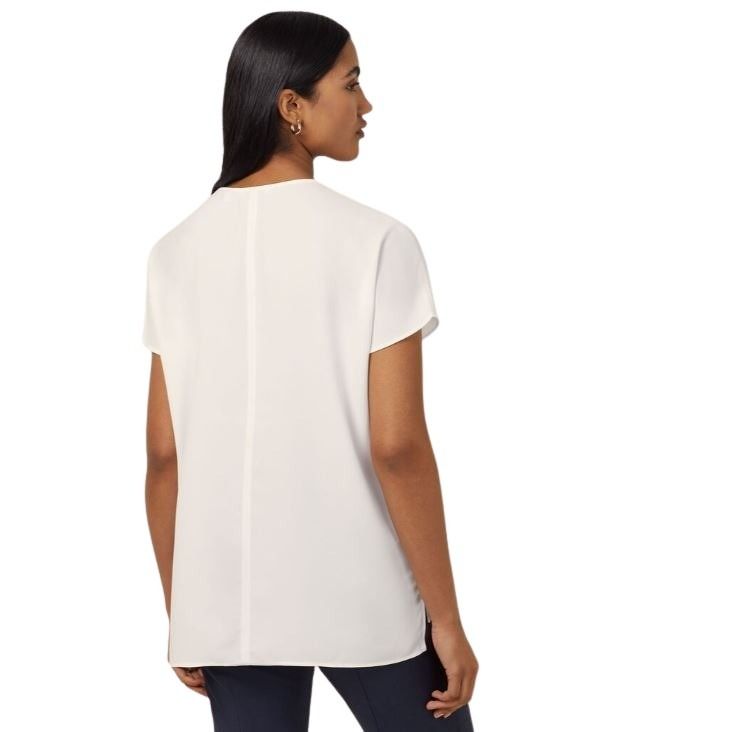 NNT CATUPU French Georgette Short Sleeve V-Neck Top