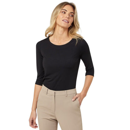 NNT CATUSX Matt Jersey Boat Neck 3/4 Sleeve Top