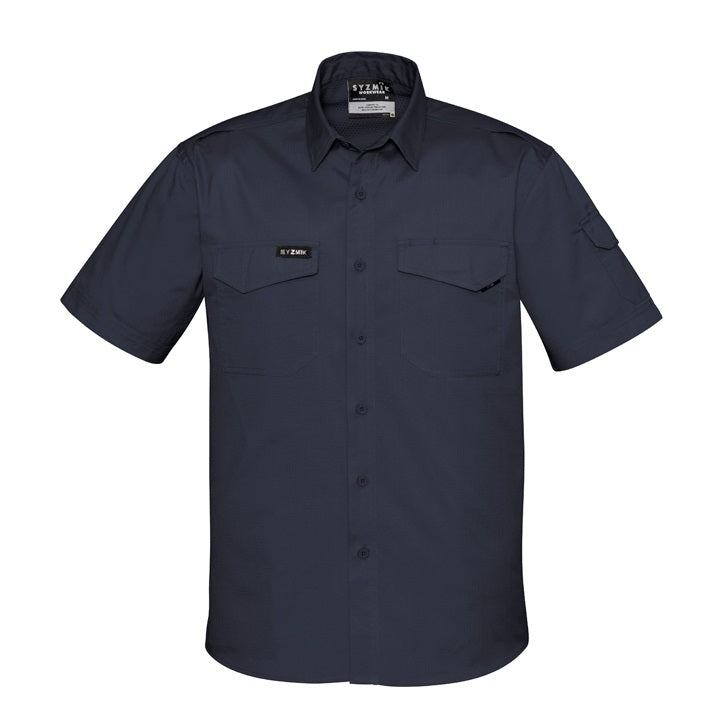 Syzmik ZW405 Mens Rugged Cooling Short Sleeve Shirt - Charcoal - Front View