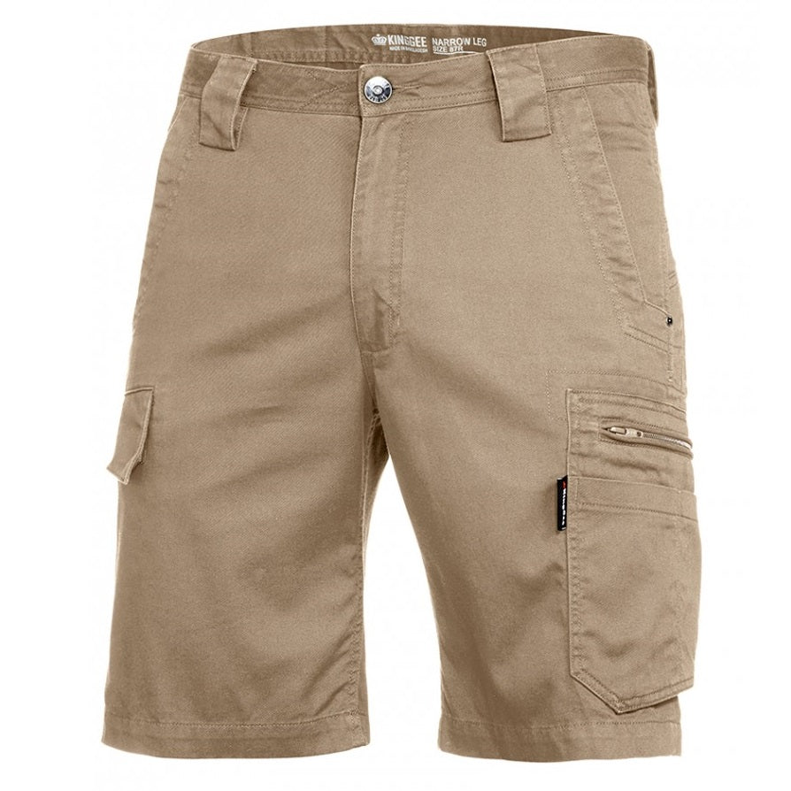 cheap work boots kinggee tradies slim fit shorts K17340_Khaki