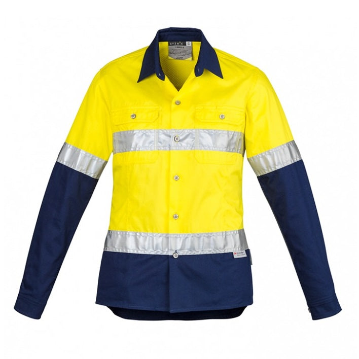Syzmik ZWL123 Ladies HiVis Spliced Industrial L/S Shirt Hooped Tape