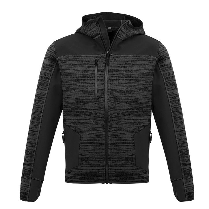 Syzmik ZT360 Unisex Streetworx Reinforced Knit Hoodie - Gunmetal/Black - Front View