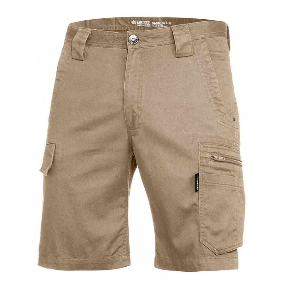 KingGee K17340 Tradie Summer Fit Shorts - Khaki - Lifestyle