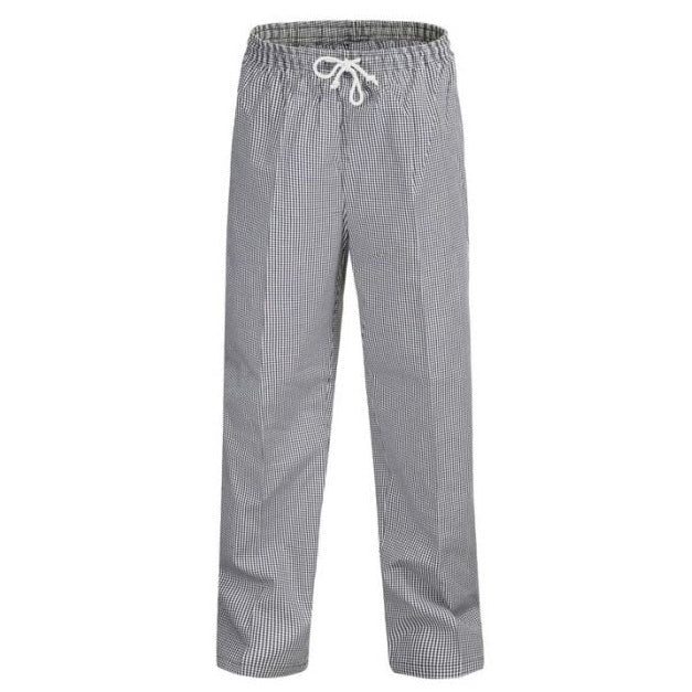 Chefscraft CP050 Checked Unisex Chefs Pants - Black/White Check - Front View