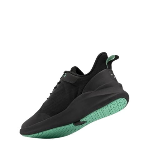 Black non slip Ezeez EST100 Stella Womens Non Safety Shoes with green sole easy clean
