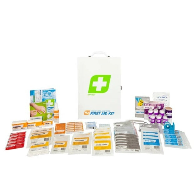 FastAid FAR210 R2 | Workplace Response First Aid Kit Metal Wall Mount - White - Kit Contents View