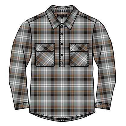 Plaid shirt with long sleeves on a white background