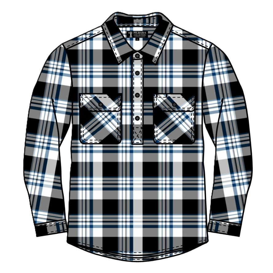 Plaid shirt with a patterned design on a white background