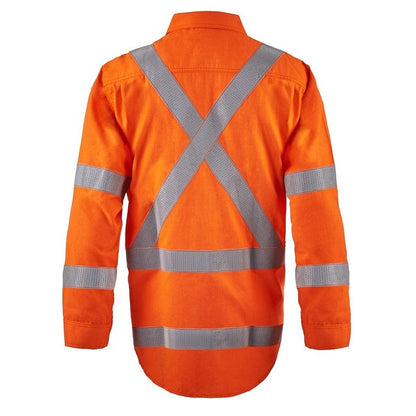 FlameBuster FSV028A Torrent HRC2 Mens HiVis Shirt with X-Pattern FR Reflective Tape