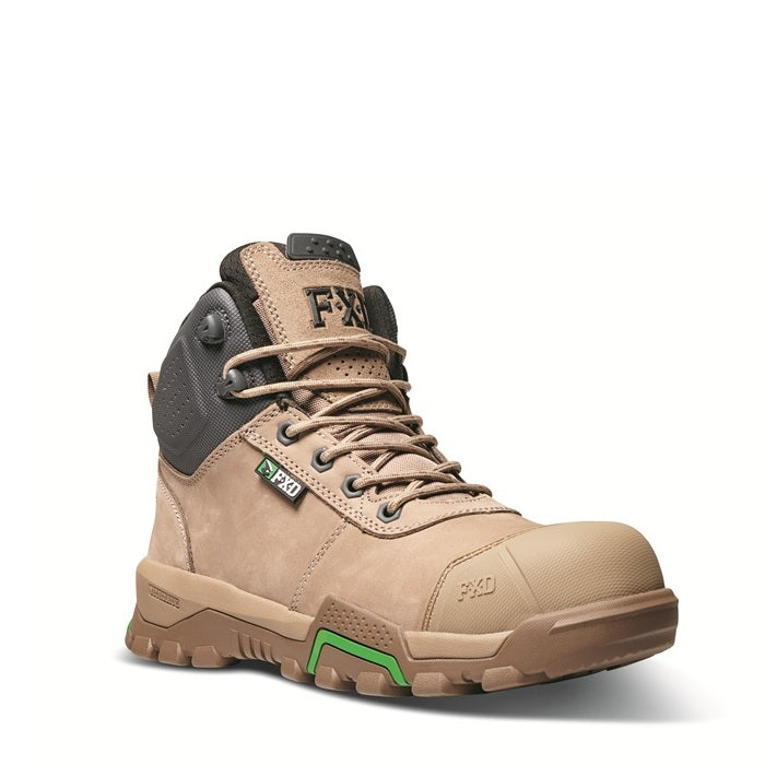 FXD WB-2 Mid Cut Work Safety Boots - Stone - Angled View