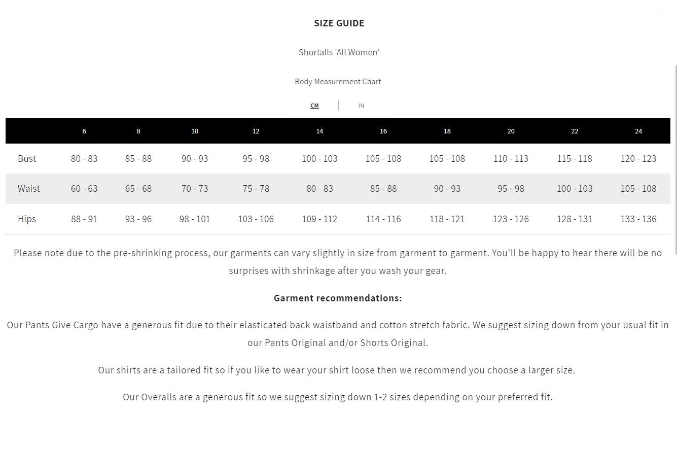 Size Chart