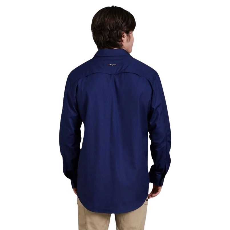 Person wearing a blue shirt on a white background