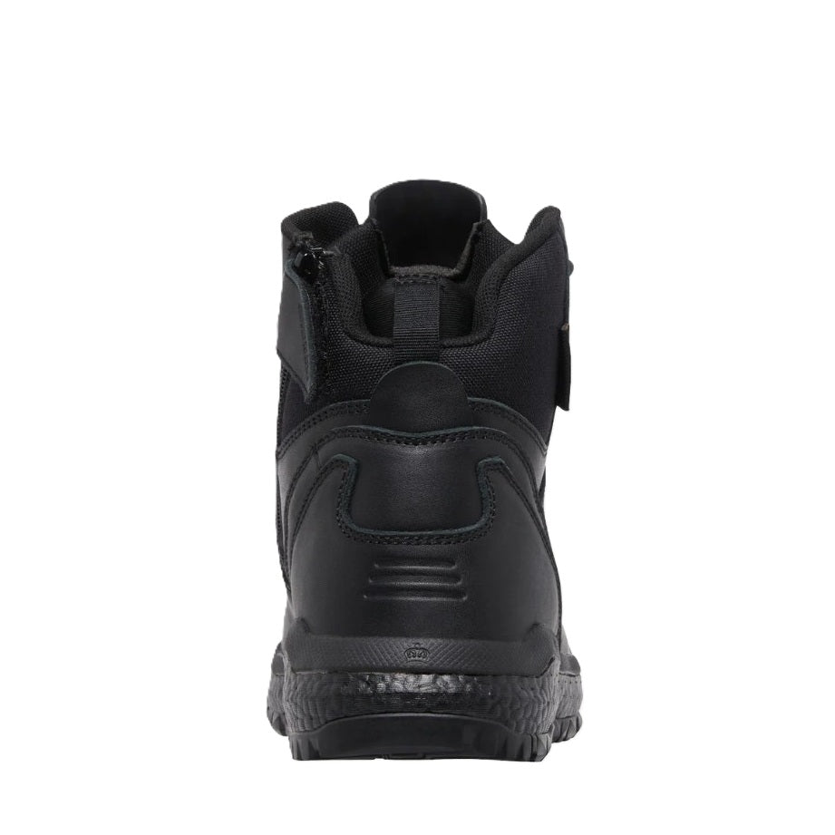 Black Boot with a zipper on a white background