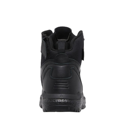 Black Boot with a zipper on a white background