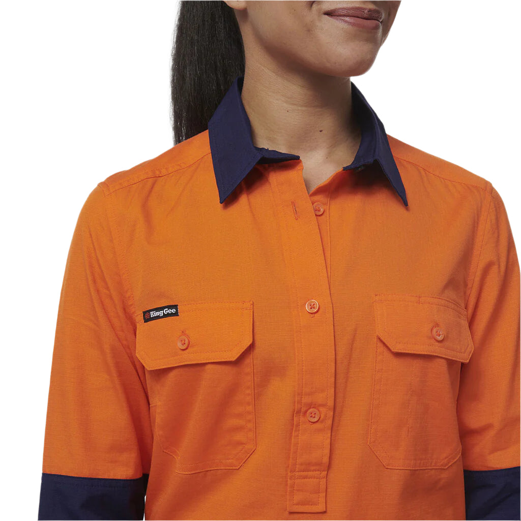 KingGee K44211 Womens Workcool Vented Closed Front Spiced Shirt