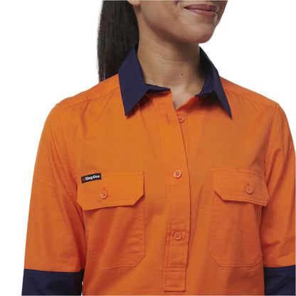 KingGee K44211 Womens Workcool Vented Closed Front Spiced Shirt