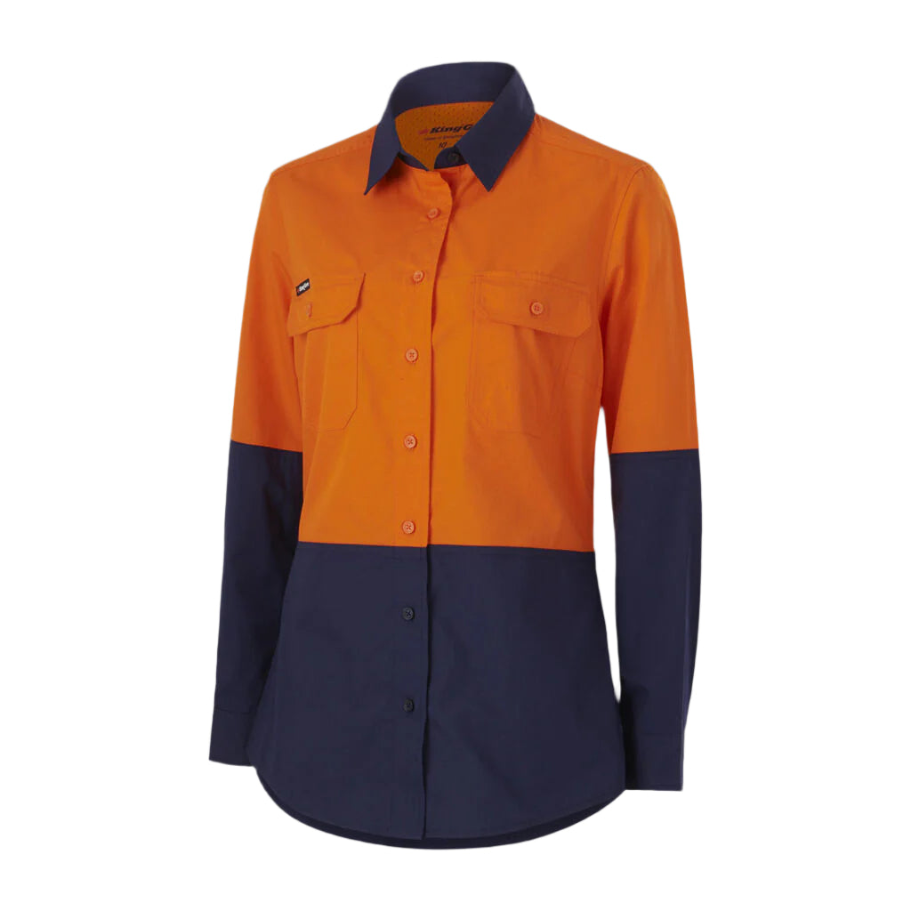 KingGee K44226 Women's Workcool Vented Spliced Shirt Long Sleeve