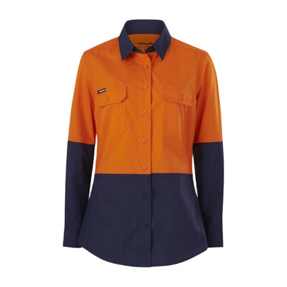 KingGee K44226 Women's Workcool Vented Spliced Shirt Long Sleeve