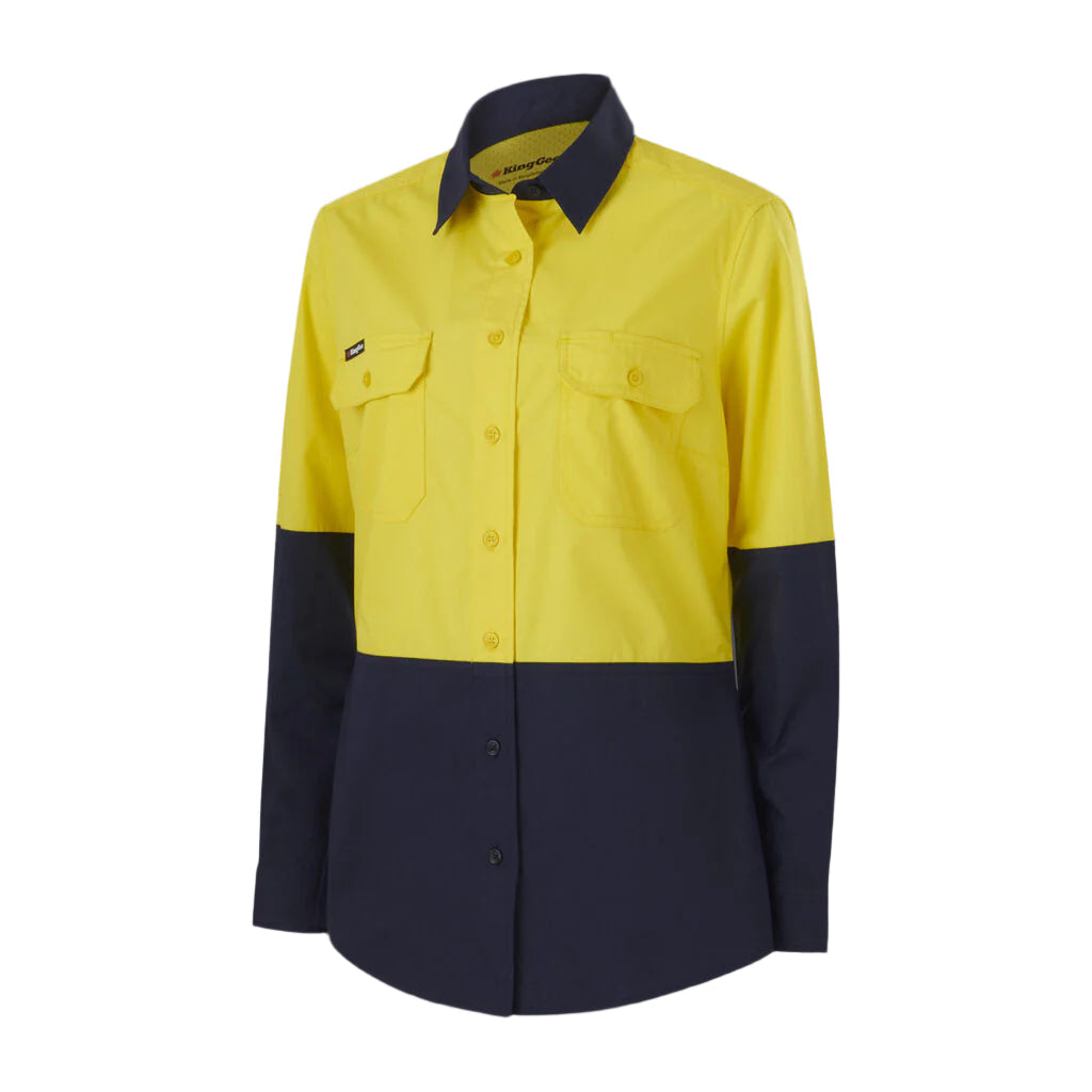 KingGee K44226 Women's Workcool Vented Spliced Shirt Long Sleeve
