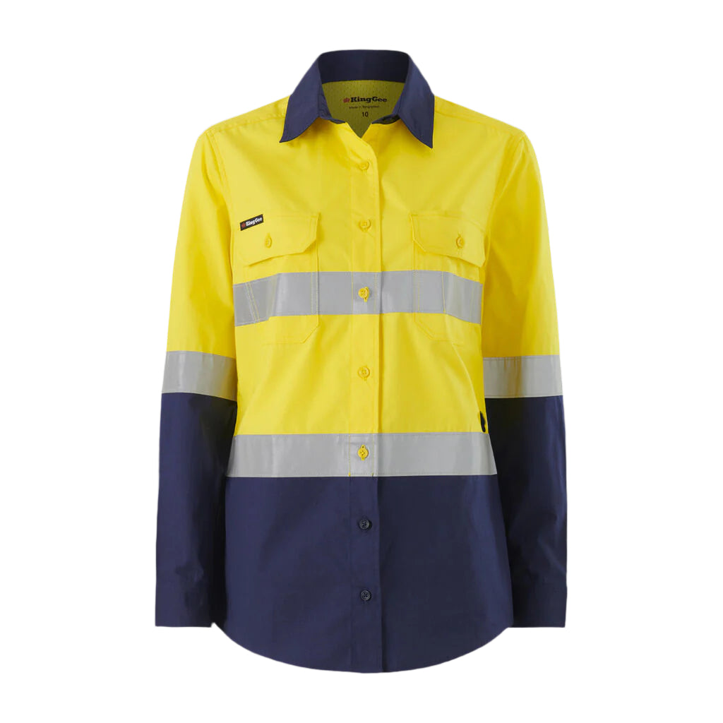 KingGee K44227 Women's Workcool Vented Spliced Shirt Taped Long Sleeve