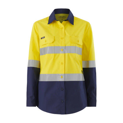 KingGee K44227 Women's Workcool Vented Spliced Shirt Taped Long Sleeve