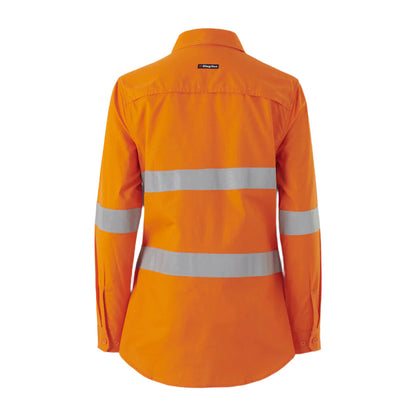 KingGee K44228 Women's Workcool Vented Spliced Closed Front Shirt Taped Long Sleeve