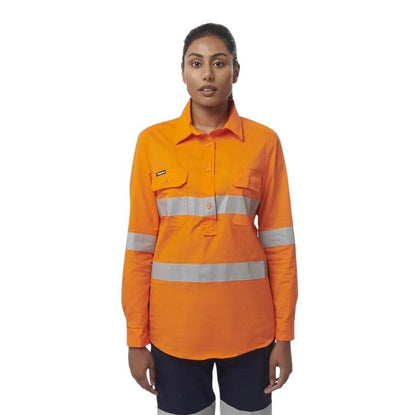 KingGee K44228 Womens Workcool Vented Spliced Closed Front Shirt Taped Long Sleeve