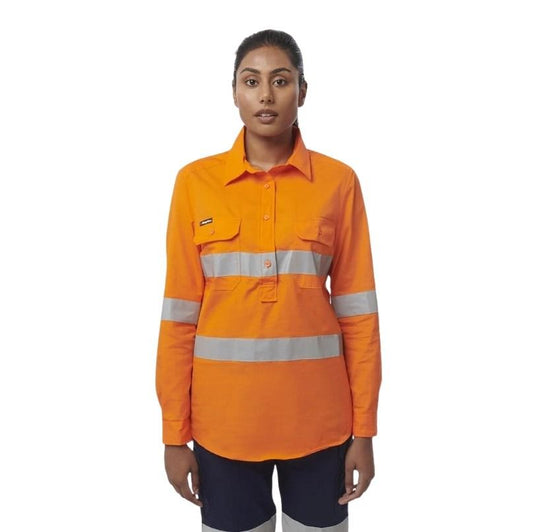 KingGee K44228 Womens Workcool Vented Spliced Closed Front Shirt Taped Long Sleeve