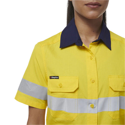 KingGee K44229 Womens Workcool Vented Reflective Short Sleeve Shirt
