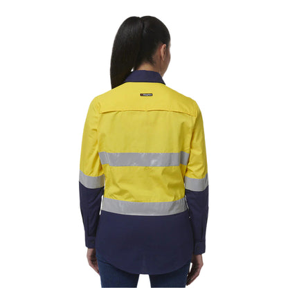 KingGee K44230 Womens Workcool Vented Closed Front Reflective Shirt