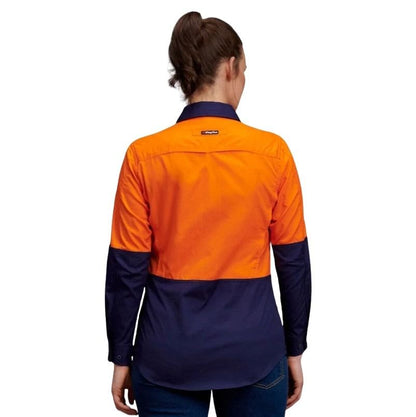 KingGee K44543 Ladies Workcool 2 HiVis Reflective Spliced Long Sleeve Shirt