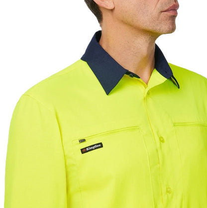 KingGee K54036 Drycool Hi-Vis Spliced Shirt Long Sleeve