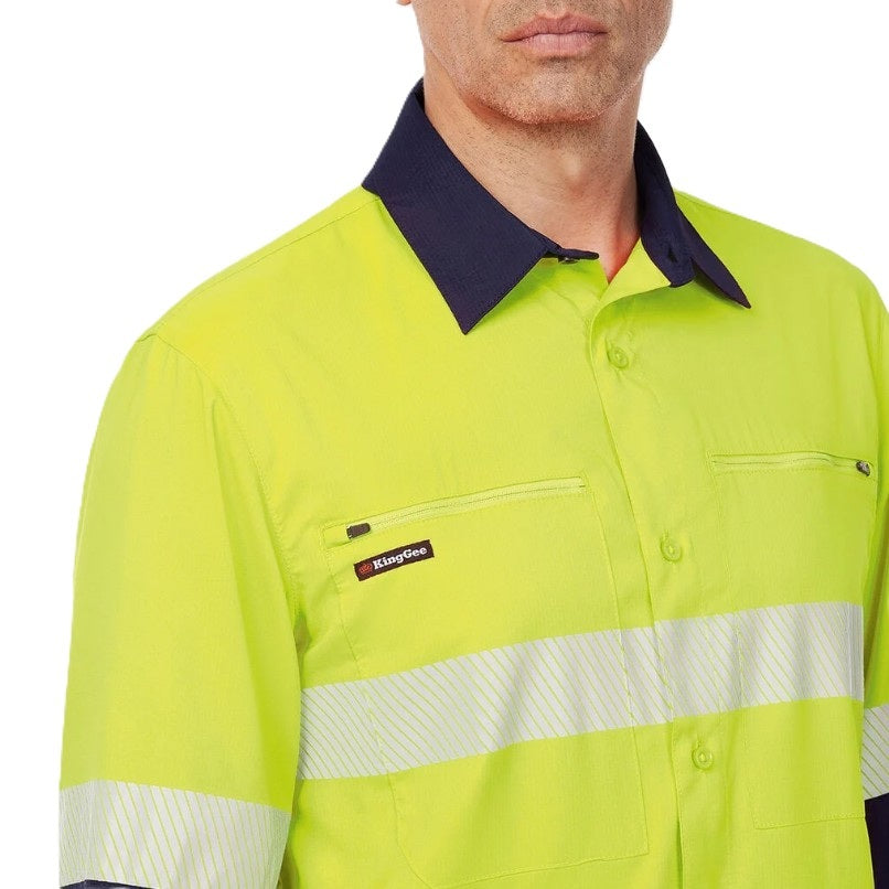 KingGee K54037 Drycool Hi-Vis Taped Shirt Long Sleeve