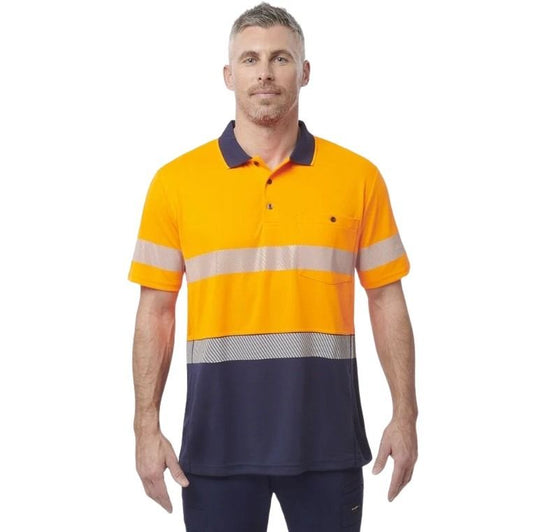 KingGee K54215 Workcool Hyperfreeze HiVis Taped Spliced Polo Short Sleeve