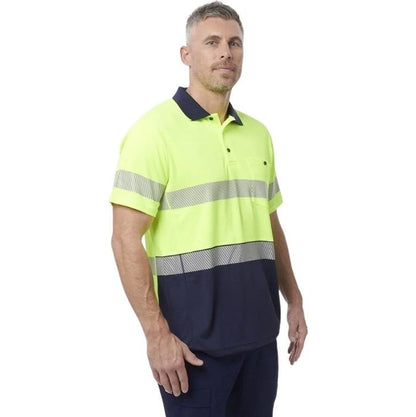 KingGee K54215 Workcool Hyperfreeze HiVis Taped Spliced Polo Short Sleeve