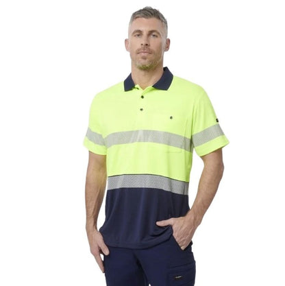 KingGee K54215 Workcool Hyperfreeze HiVis Taped Spliced Polo Short Sleeve