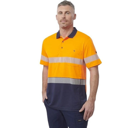 KingGee K54215 Workcool Hyperfreeze HiVis Taped Spliced Polo Short Sleeve