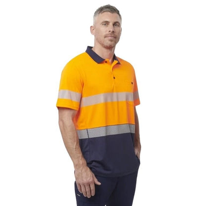 KingGee K54215 Workcool Hyperfreeze HiVis Taped Spliced Polo Short Sleeve